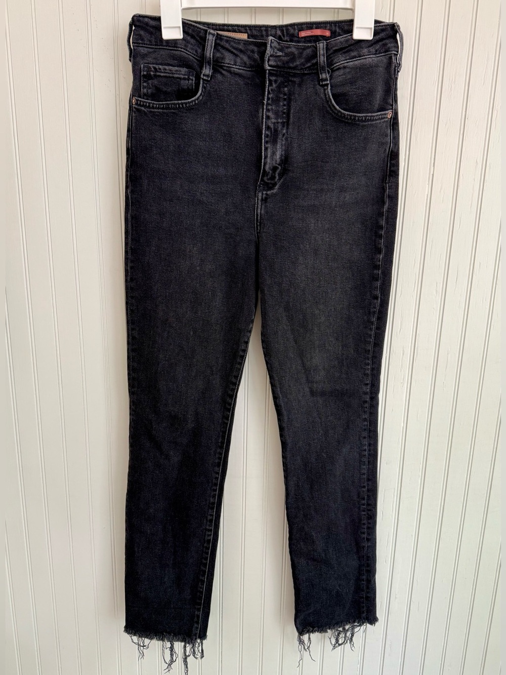Pilcro Black Jeans Size 30 with Frayed Hem